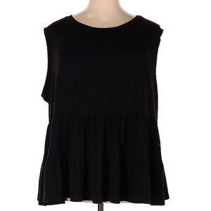 Nemidor sleeveless tier Ruffle tank top plus Size 4X Black